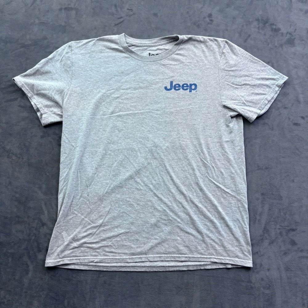 Jeep Mens Graphic T-Shirt Gray Large American Flag Wrangler Since 1941 Tee